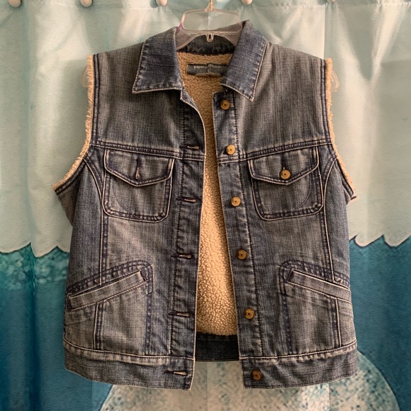 lined denim vest